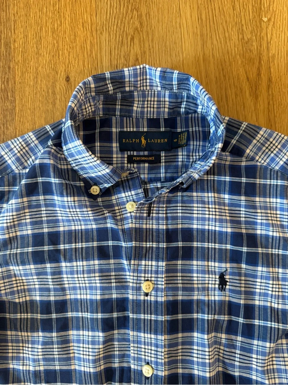 Ralph Lauren Performance boys button down shirt Sz 6